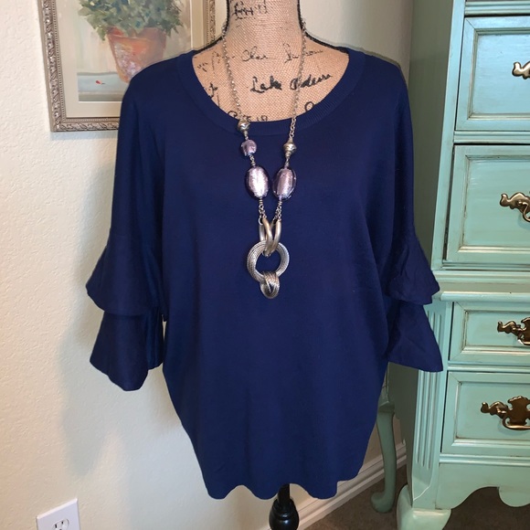 new directions Tops - 🌺Double Ruffle sleeve Sweater Top